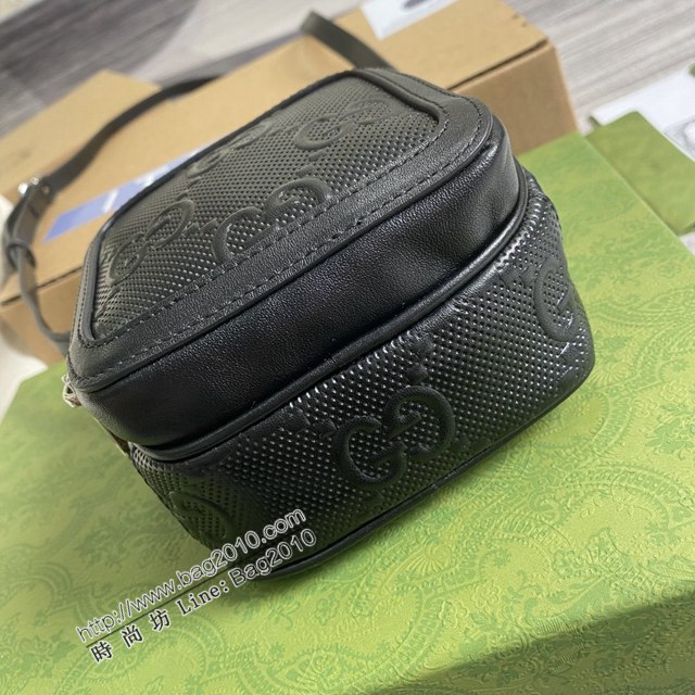 Gucci2021新款包包 古馳黑壓全皮迷你手袋 Gucci無邊序曲系列小挎包 658553  ydg3038